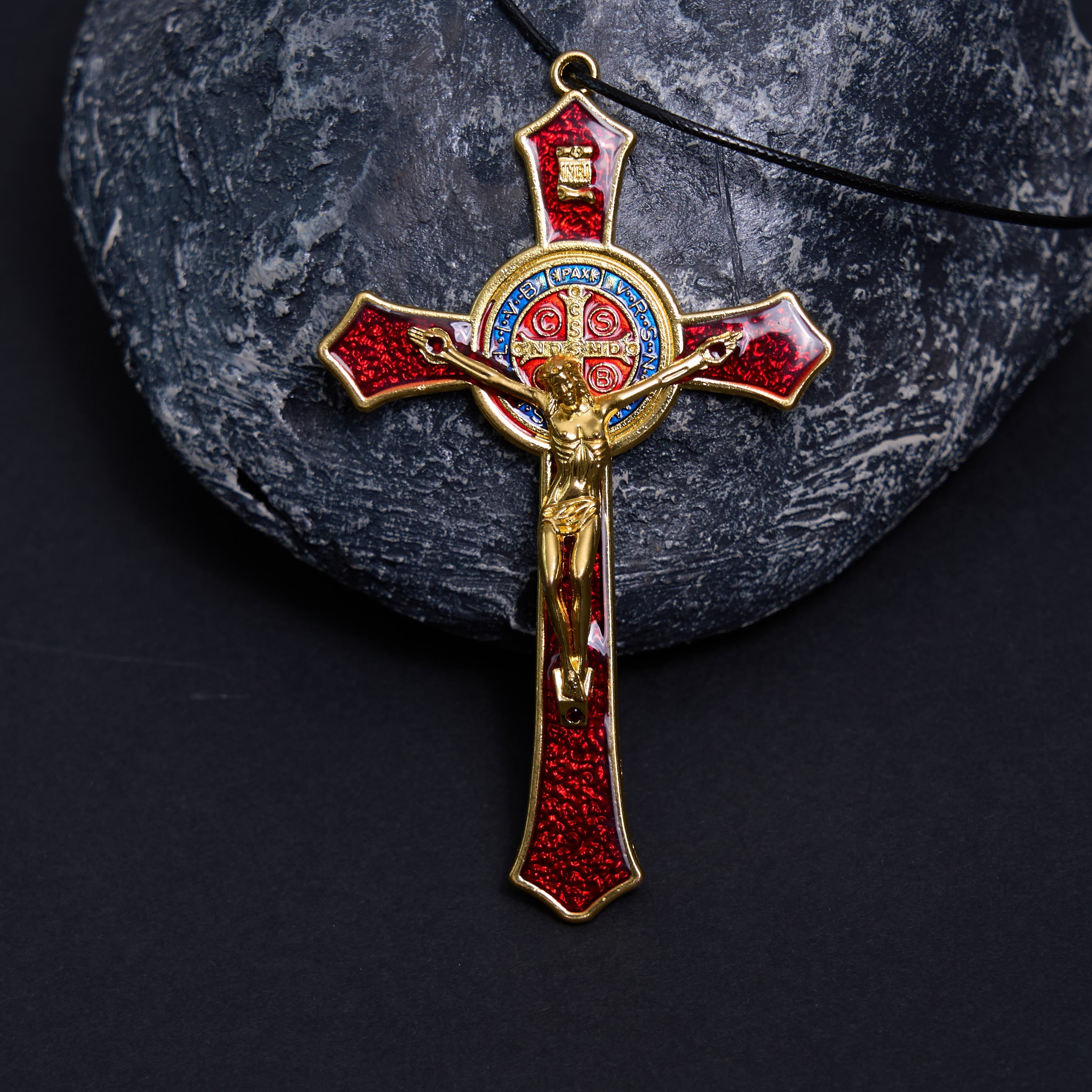 Classic Style Red/Blue Crafted Crucifix Big Size Pendant Necklace(5 color)