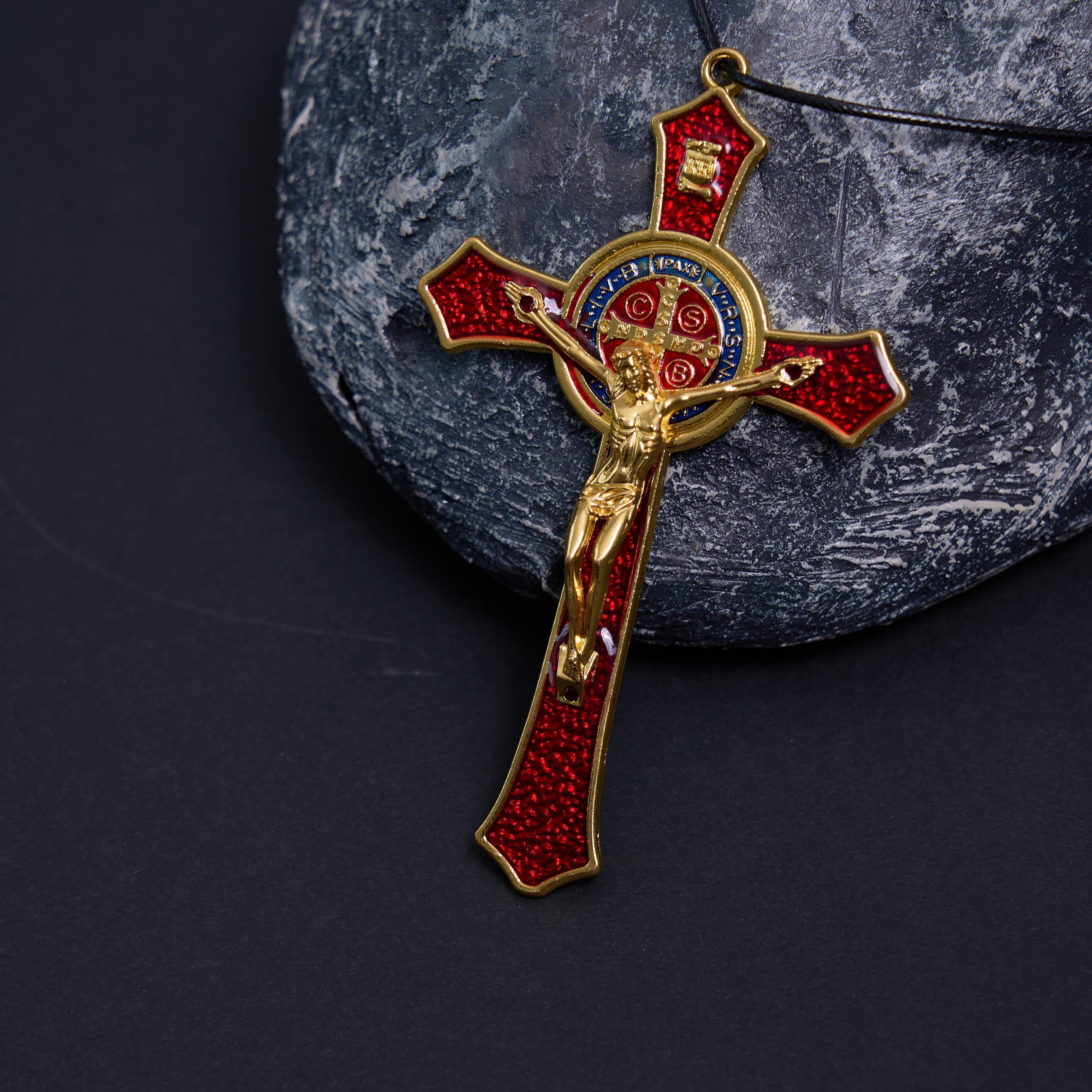 Classic Style Red/Blue Crafted Crucifix Big Size Pendant Necklace(5 color)