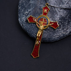 Classic Style Red/Blue Crafted Crucifix Big Size Pendant Necklace(5 color)