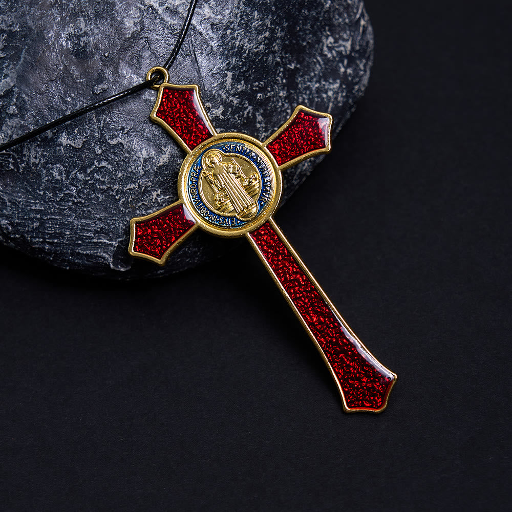 Classic Style Red/Blue Crafted Crucifix Big Size Pendant Necklace(5 color)