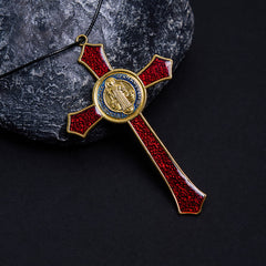Classic Style Red/Blue Crafted Crucifix Big Size Pendant Necklace(5 color)