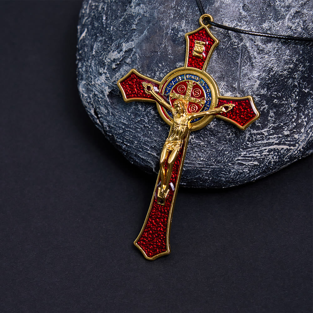 Classic Style Red/Blue Crafted Crucifix Big Size Pendant Necklace(5 color)
