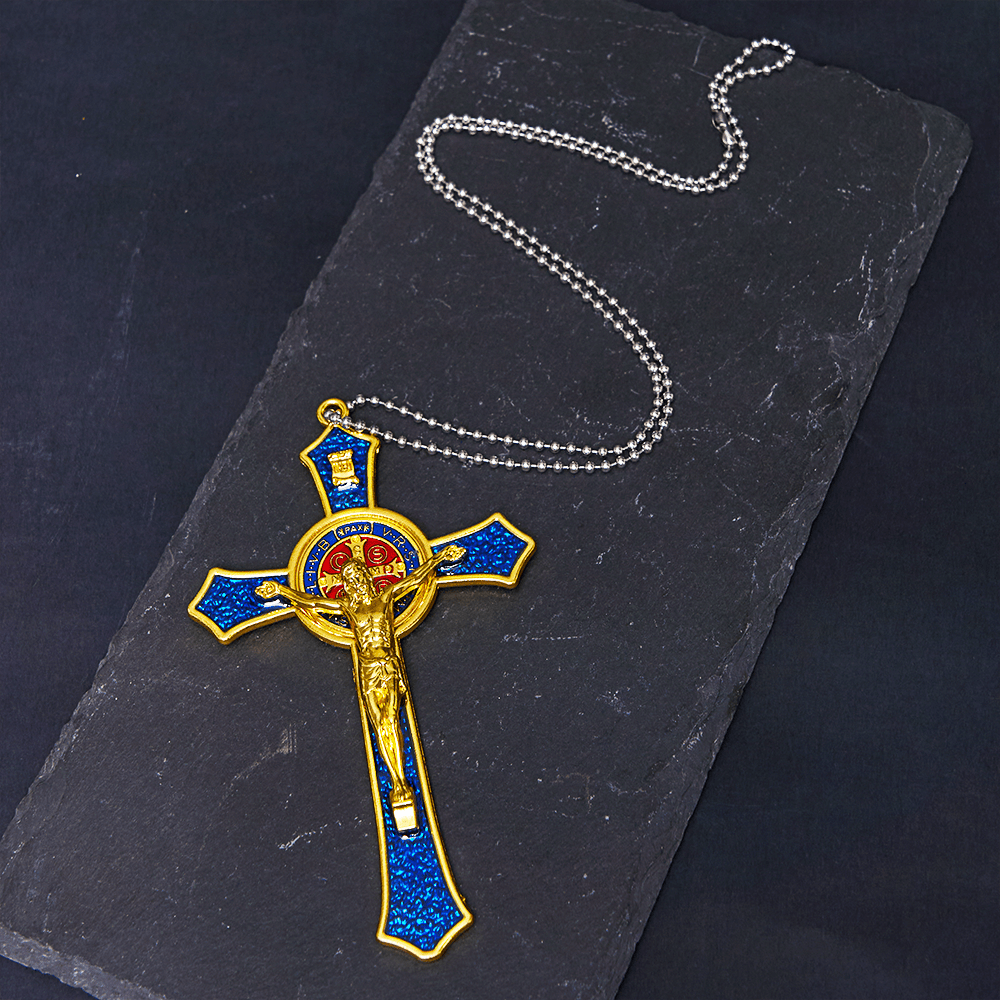 Classic Style Red/Blue Crafted Crucifix Big Size Pendant Necklace(5 color)