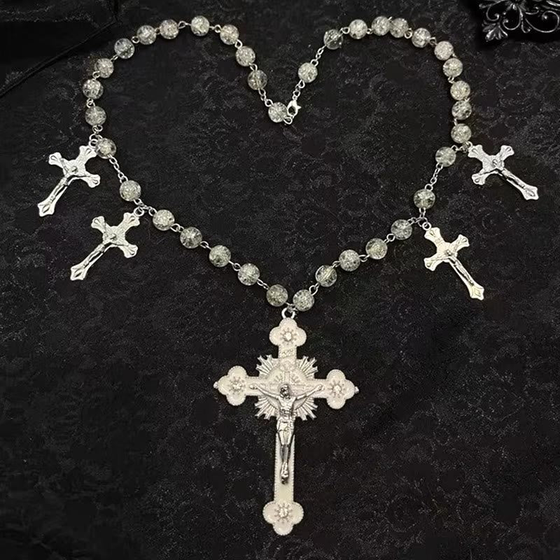 Gothic Style Mysterious Crucifix Pendant Clavicle Chain Necklace