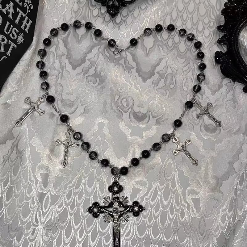 Gothic Style Mysterious Crucifix Pendant Clavicle Chain Necklace