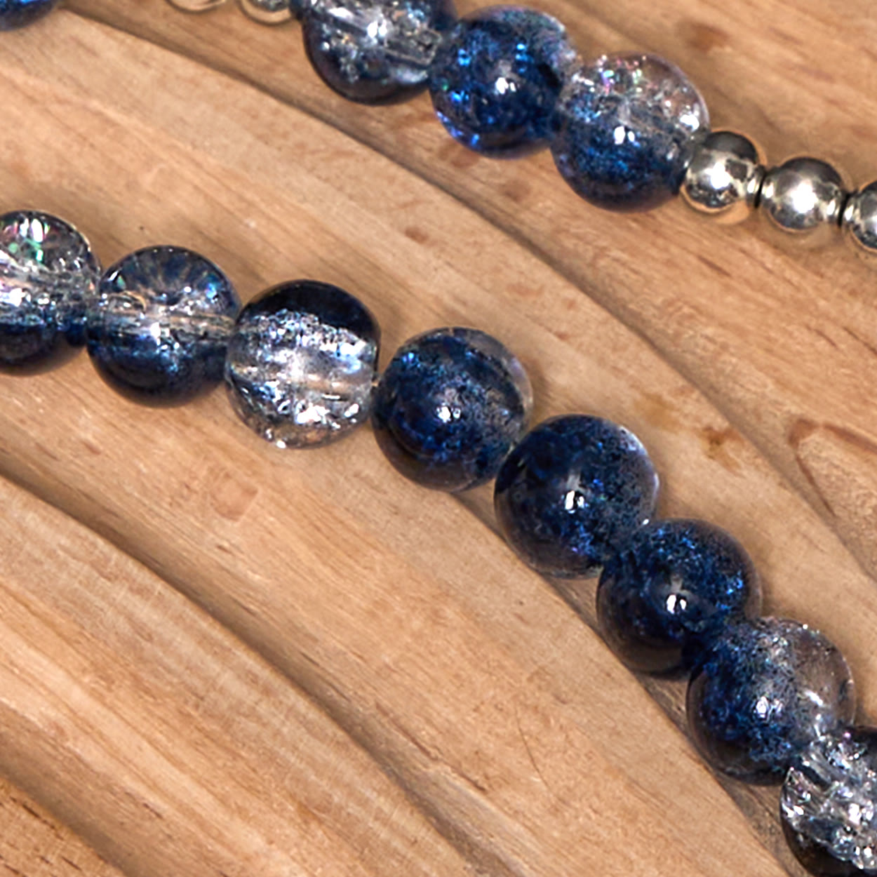 Classic Style St. Benedict Medal & Crucifix Blue Acrylic Rosary/Bracelet