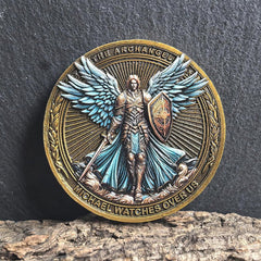 Classic Style the Archangel Michael Watch Over Us Protection Strengthen Connection Coin