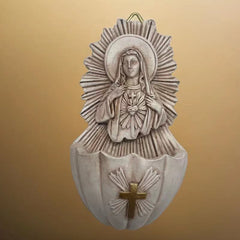 Retro Sculptural Style Immaculate Heart of Mary Resin Storage Box