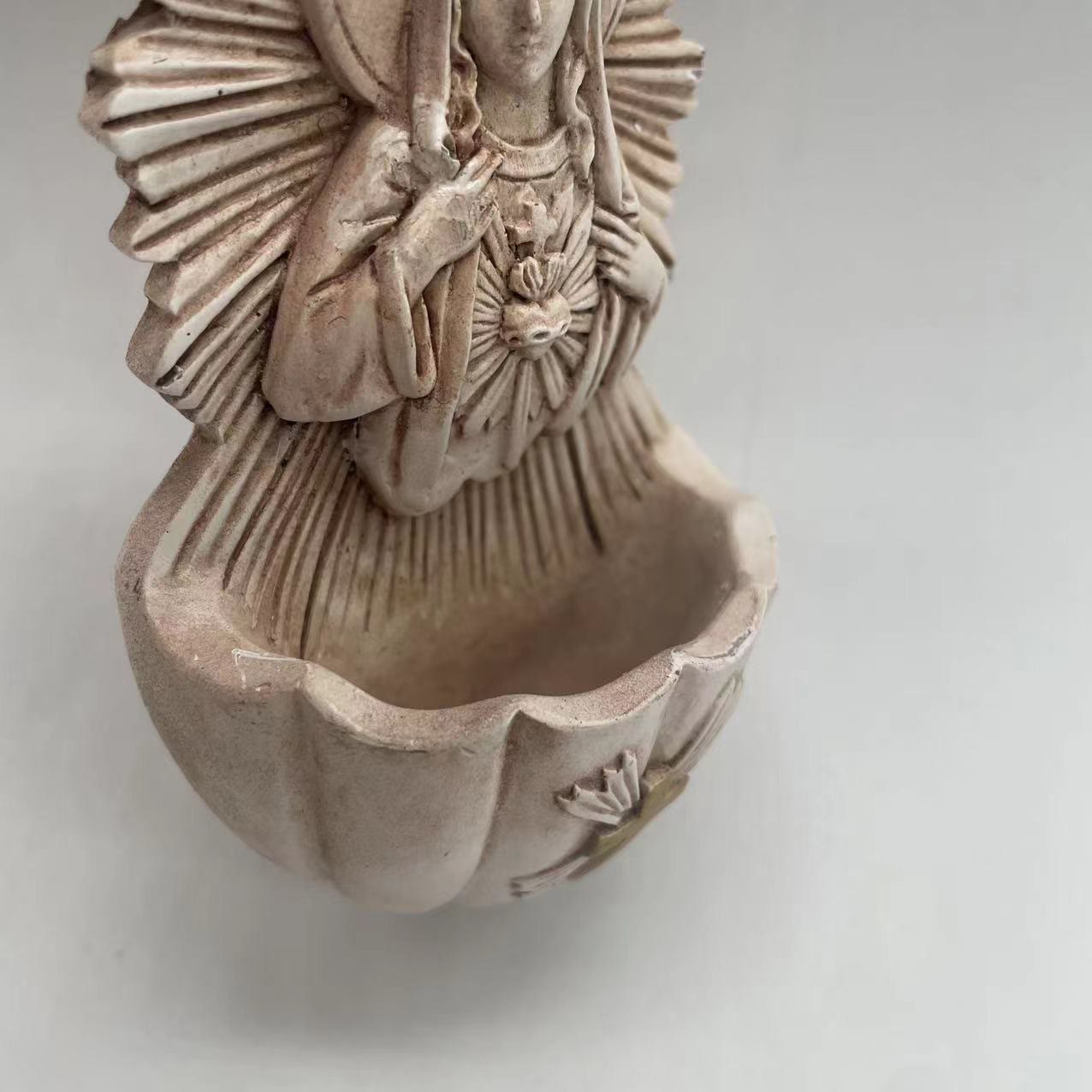Retro Sculptural Style Immaculate Heart of Mary Resin Storage Box