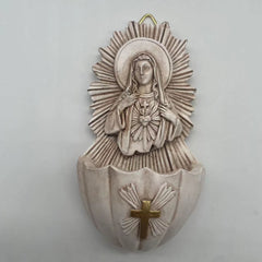 Retro Sculptural Style Immaculate Heart of Mary Resin Storage Box