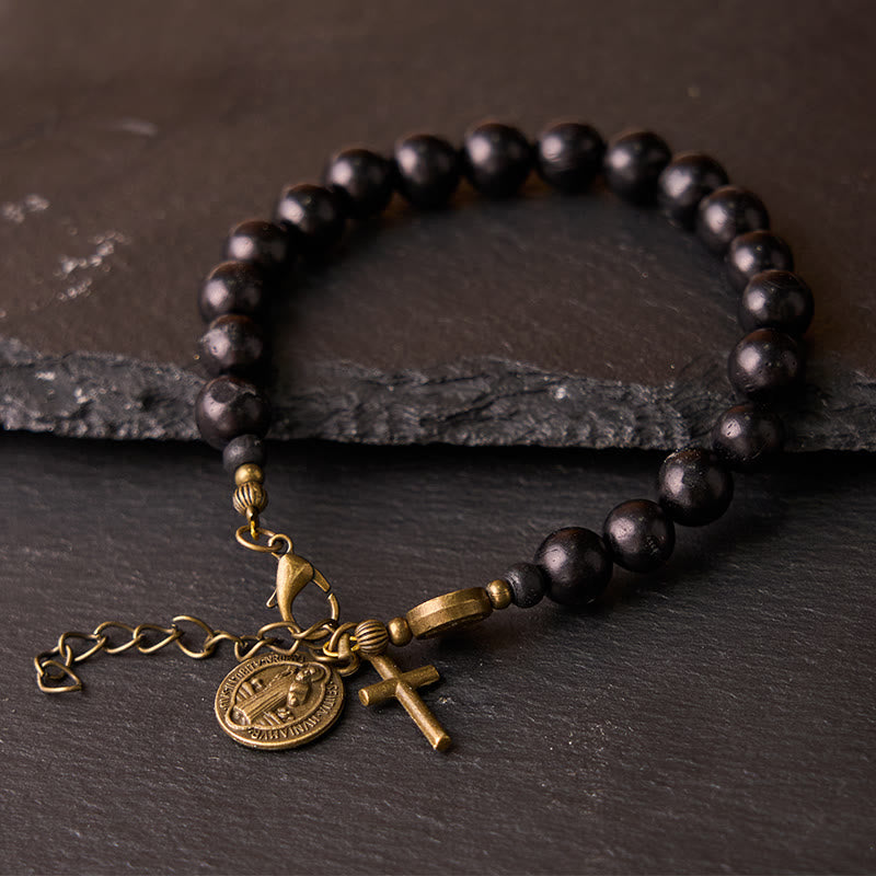 Ebony Beads St. Benedict the Blessed Protection Bracelet
