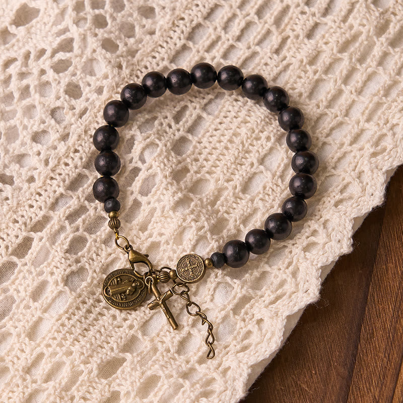 Ebony Beads St. Benedict the Blessed Protection Bracelet
