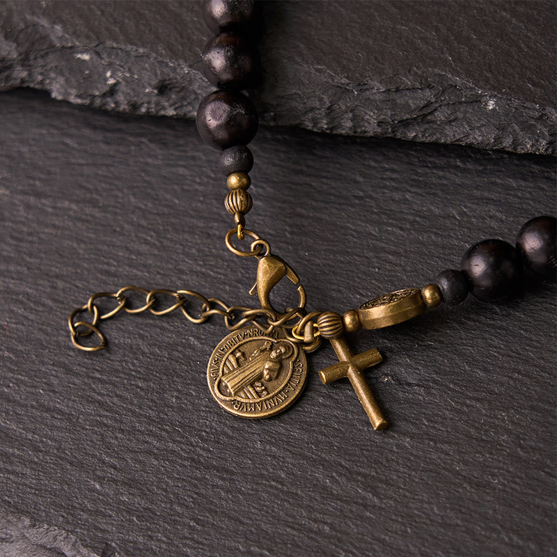Ebony Beads St. Benedict the Blessed Protection Bracelet