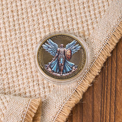 Classic Style the Archangel Michael Watch Over Us Protection Strengthen Connection Coin