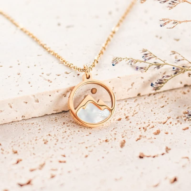 Modern Style Mountain Mustard Seed Faith Pendant Necklace