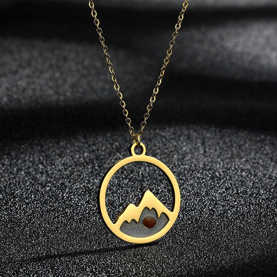 Modern Style Mountain Mustard Seed Faith Pendant Necklace