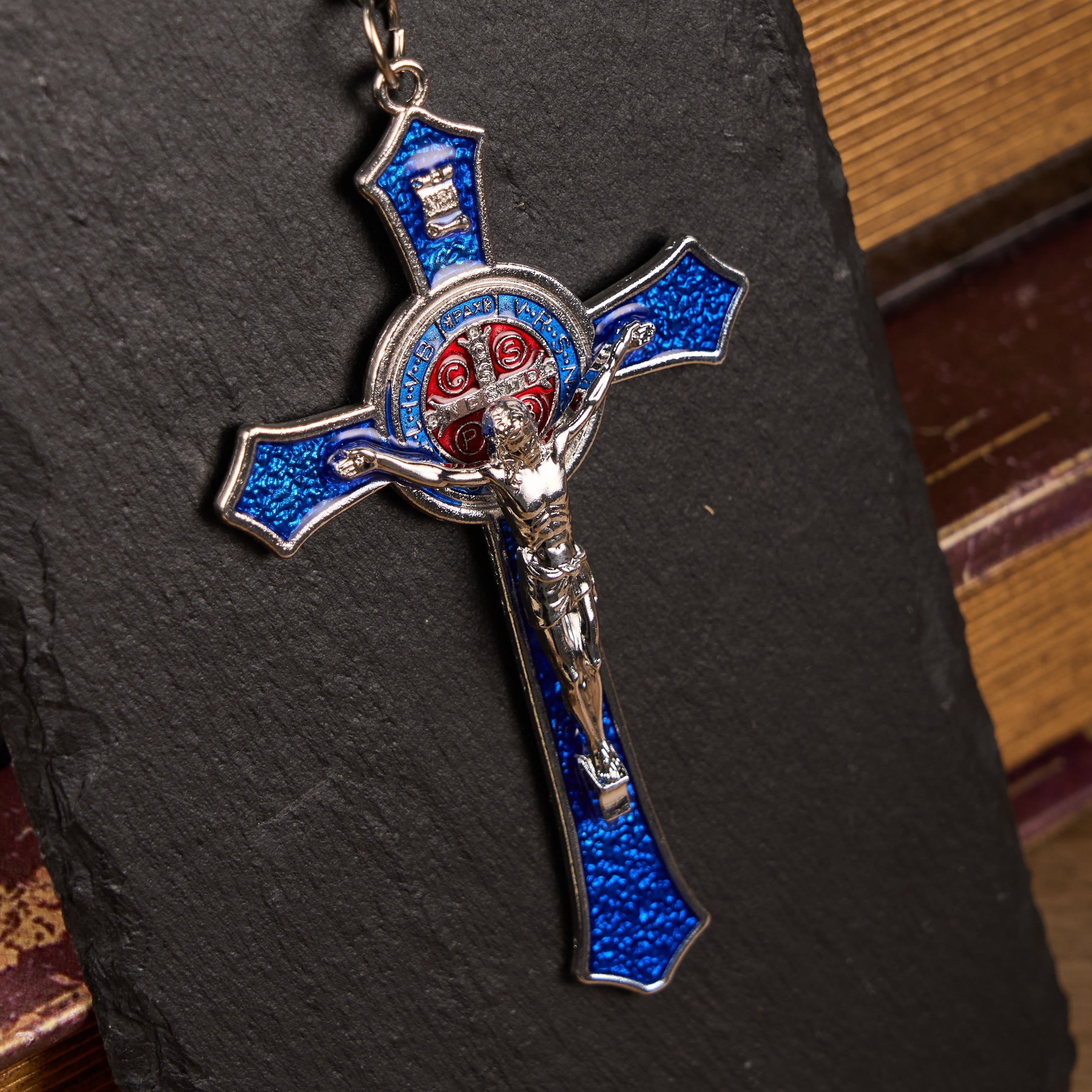 Classic Style Red/Blue Crafted Crucifix Big Size Pendant Necklace(5 color)