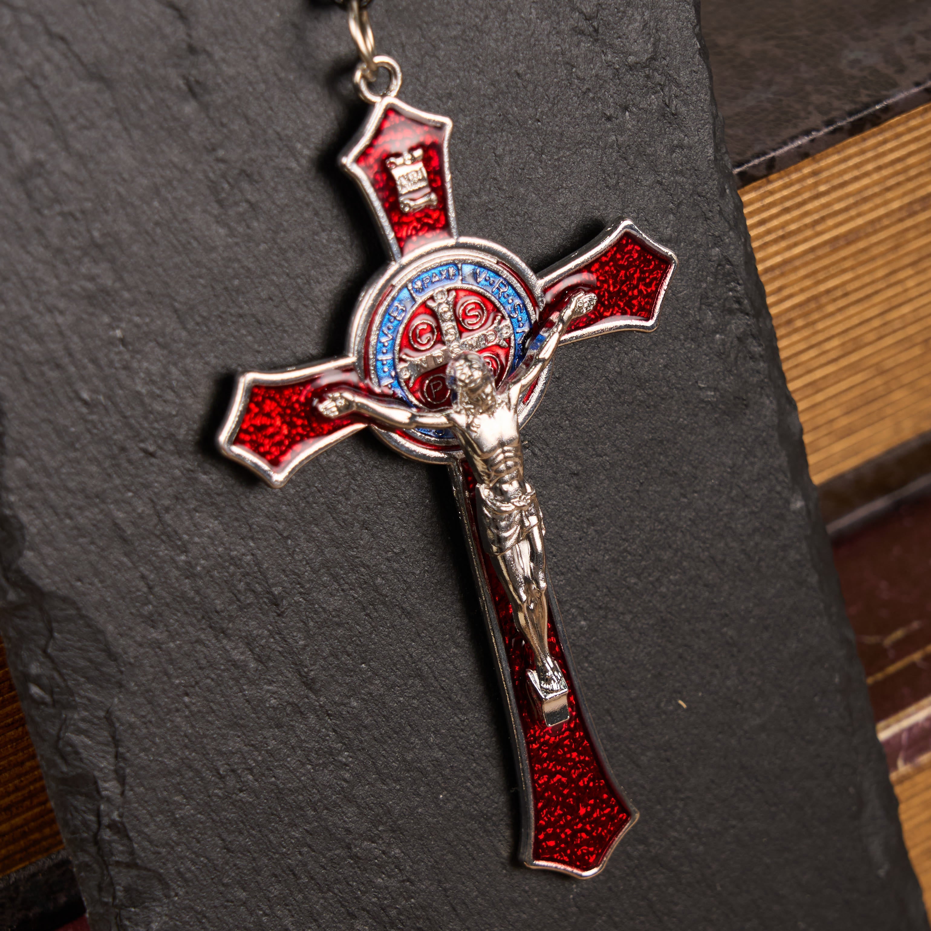 Classic Style Red/Blue Crafted Crucifix Big Size Pendant Necklace(5 color)