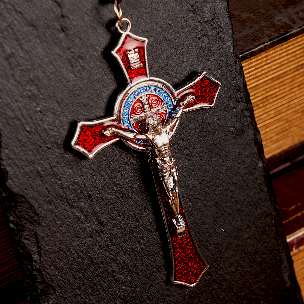 Classic Style Red/Blue Crafted Crucifix Big Size Pendant Necklace(5 color)