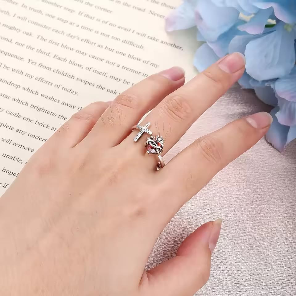 Sacred Heart of Jesus Ring: With God All Things Are Possible