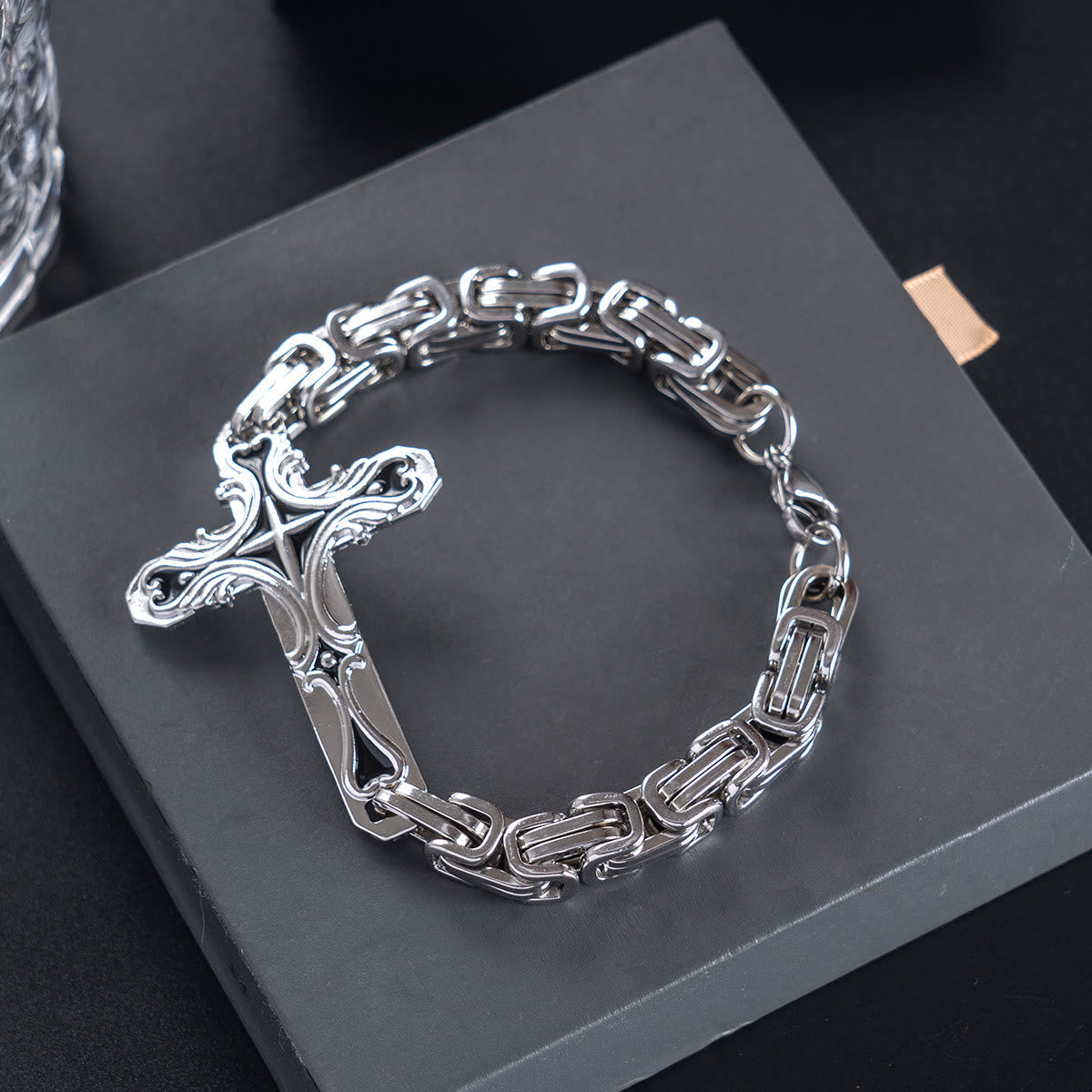 Iron & Faith Men's Bracelet: Strength and Redemption in Every Link