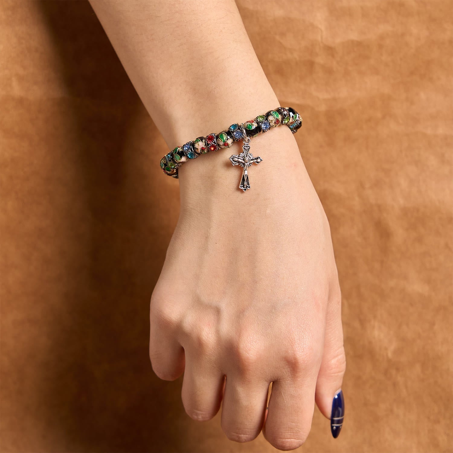 Handcrafted Cloisonné Beads Timeless Faith Bracelet: A Testament of Christ's Presence