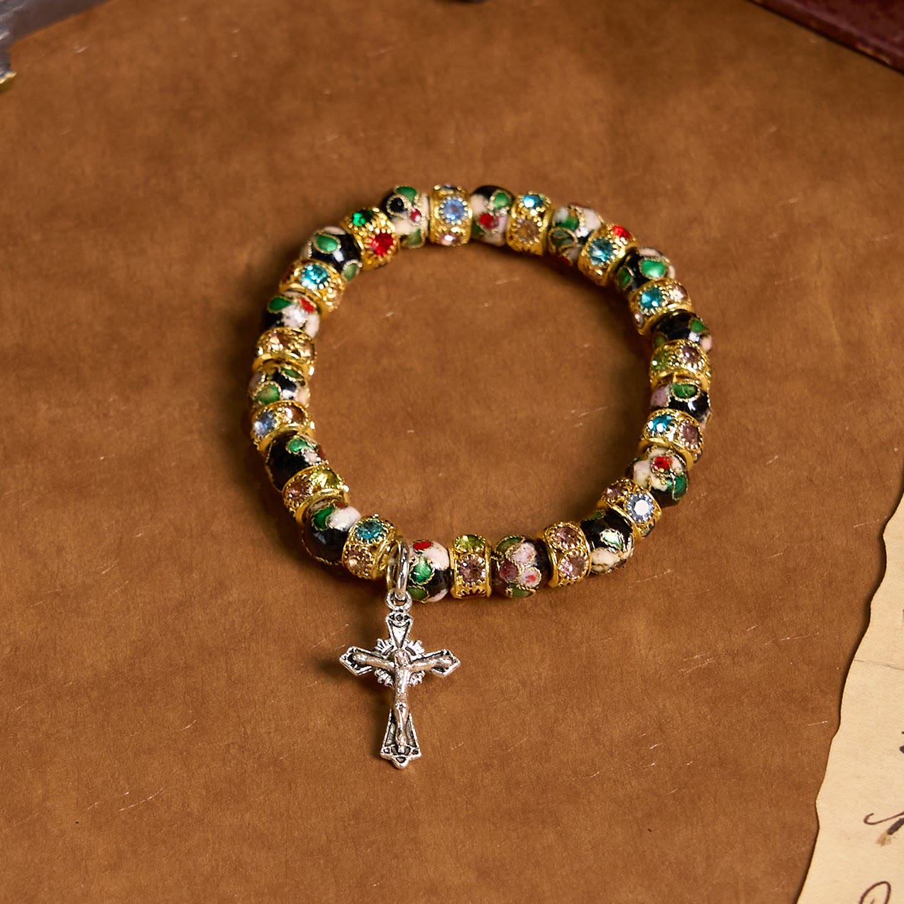 Handcrafted Cloisonné Beads Timeless Faith Bracelet: A Testament of Christ's Presence