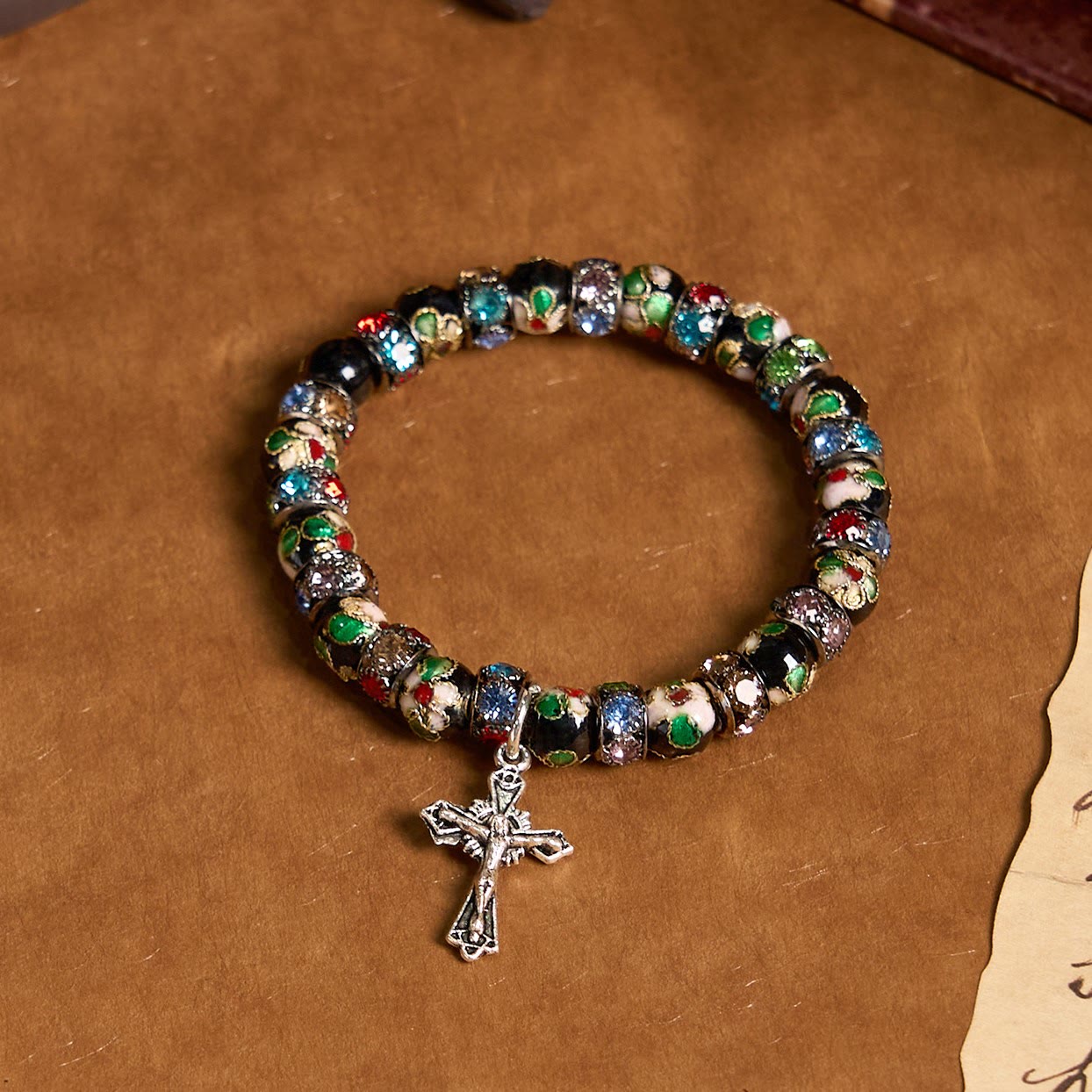 Handcrafted Cloisonné Beads Timeless Faith Bracelet: A Testament of Christ's Presence