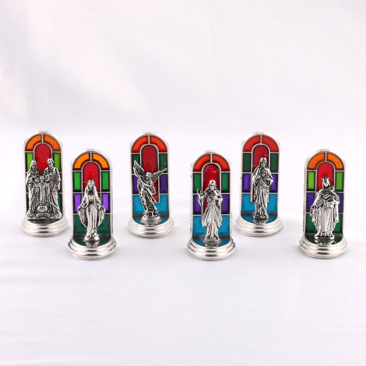 6pcs/set Church Stained Glass Style Saint Icon Divine Grace Statue Dekstop Ornament