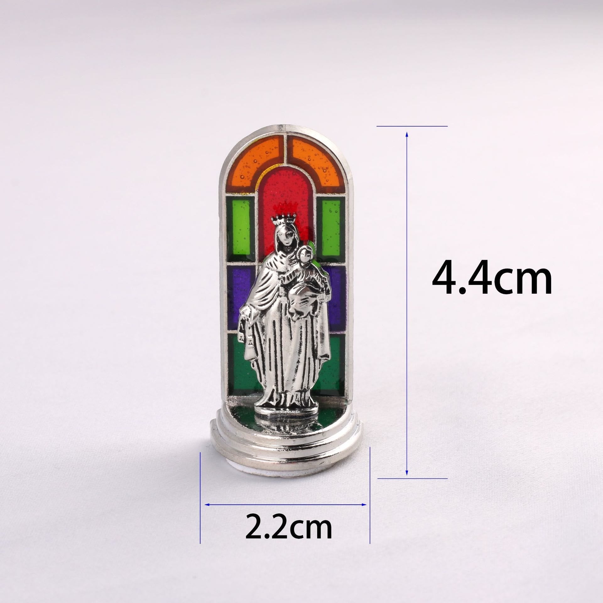 6pcs/set Church Stained Glass Style Saint Icon Divine Grace Statue Dekstop Ornament