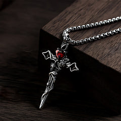 999 Sterling Silver 2colors Thorn Rose Crucifix Necklace: A Fusion of Gothic Elegance and Dark Romance