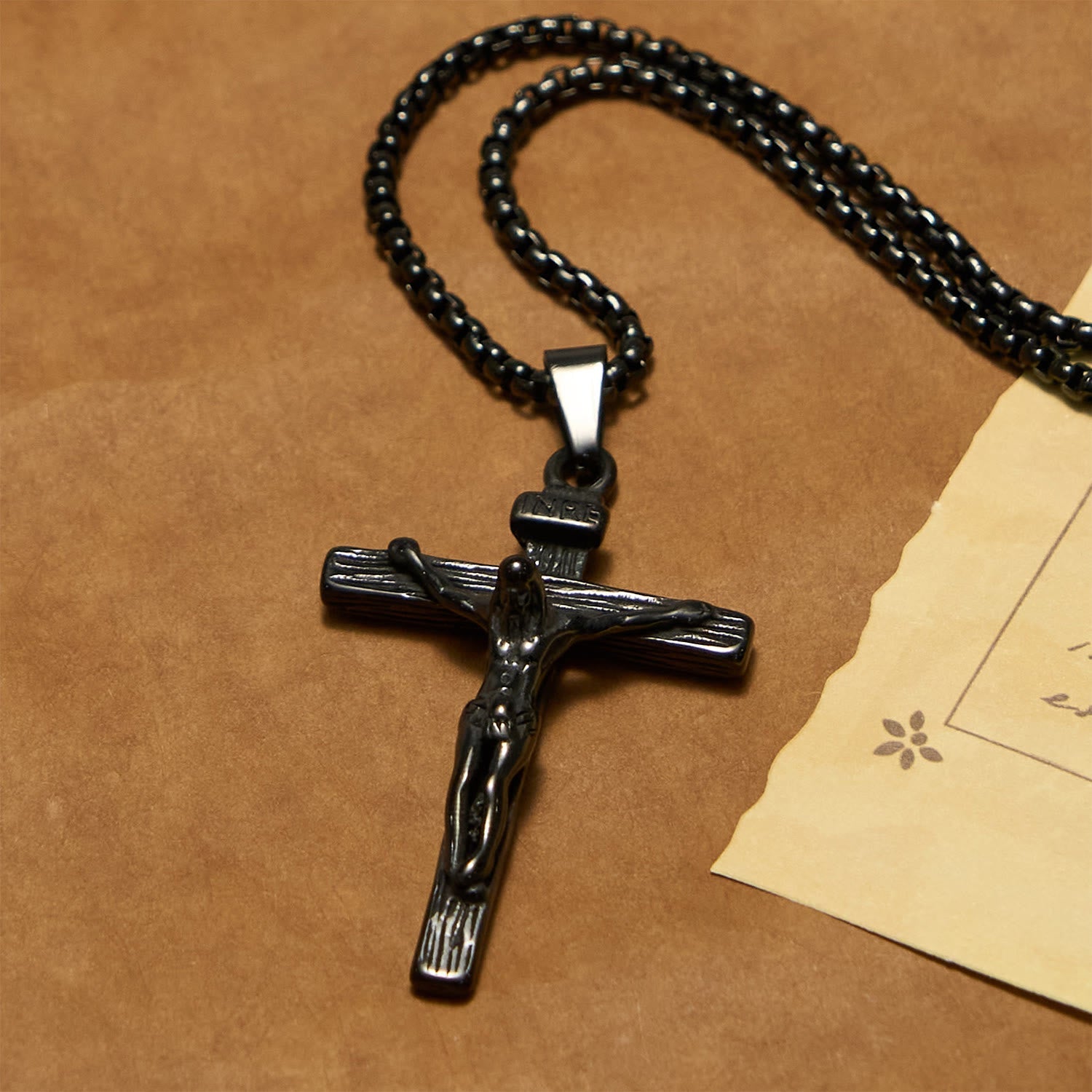 3color Crucifix Pendant Necklace: Divine Amulet of Faith