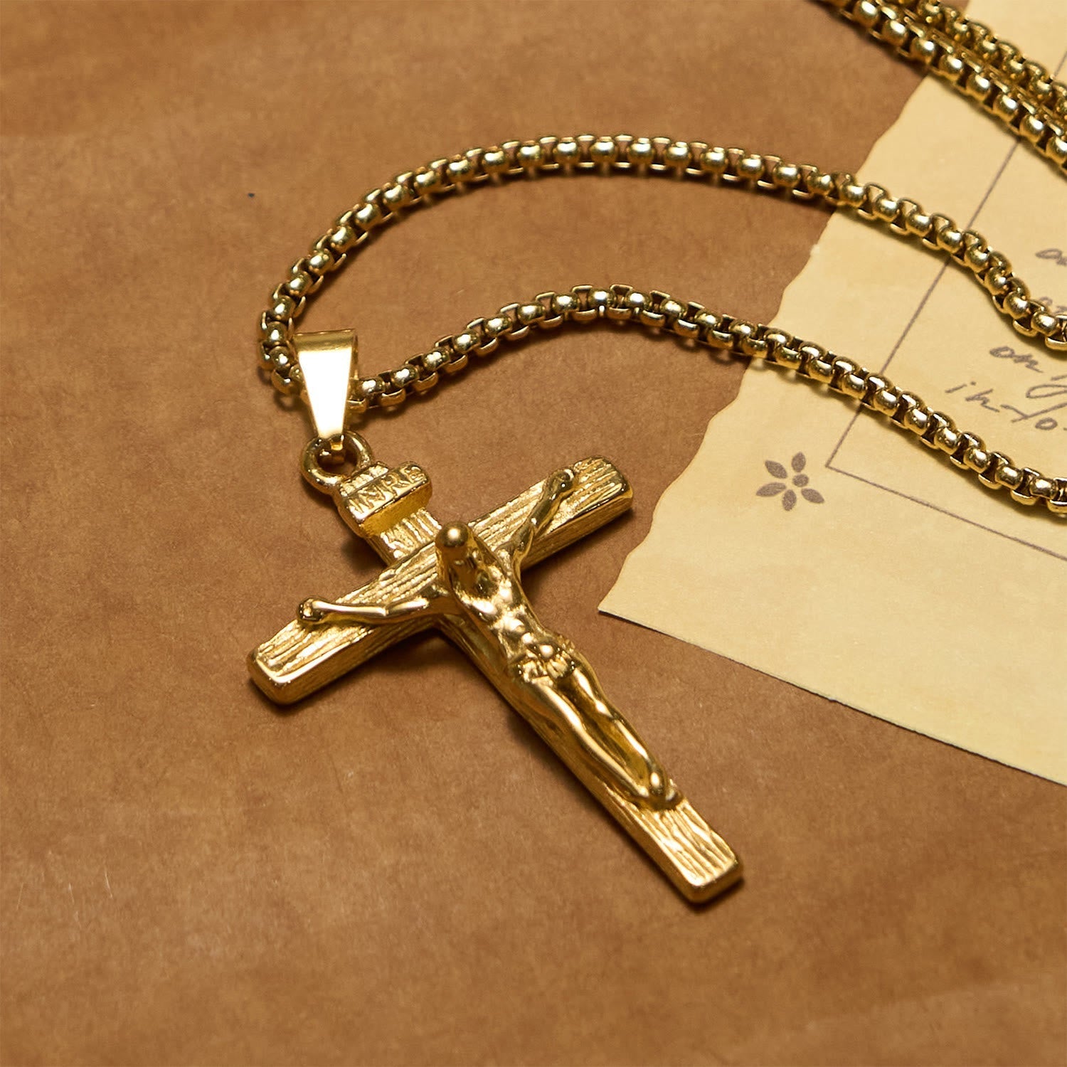 3color Crucifix Pendant Necklace: Divine Amulet of Faith
