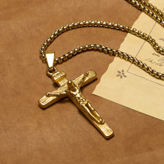 3color Crucifix Pendant Necklace: Divine Amulet of Faith