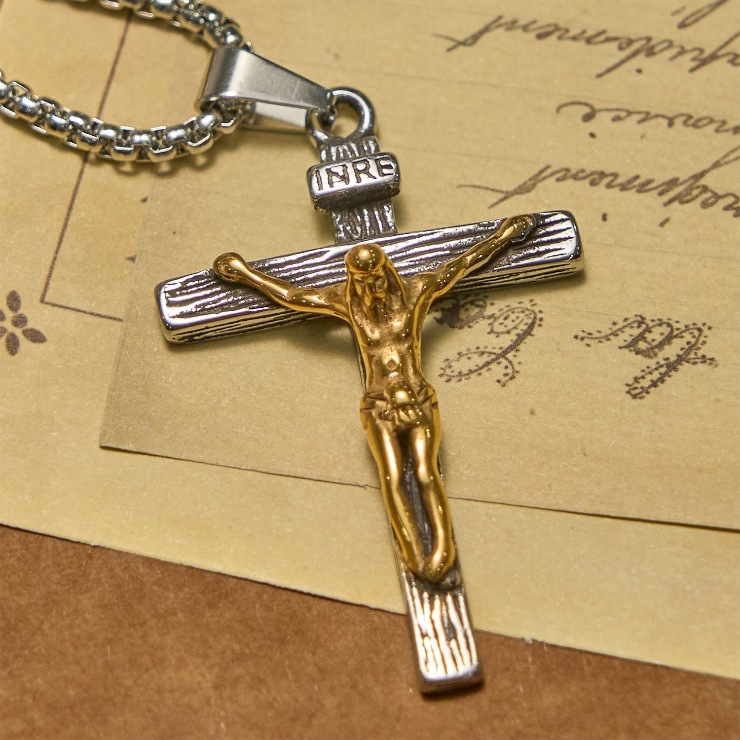 3color Crucifix Pendant Necklace: Divine Amulet of Faith
