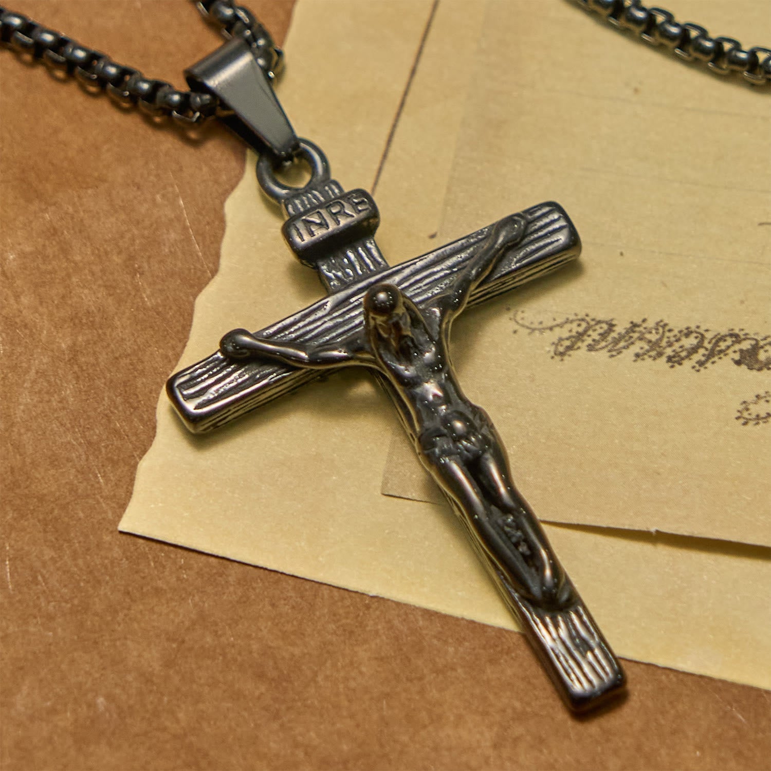 3color Crucifix Pendant Necklace: Divine Amulet of Faith