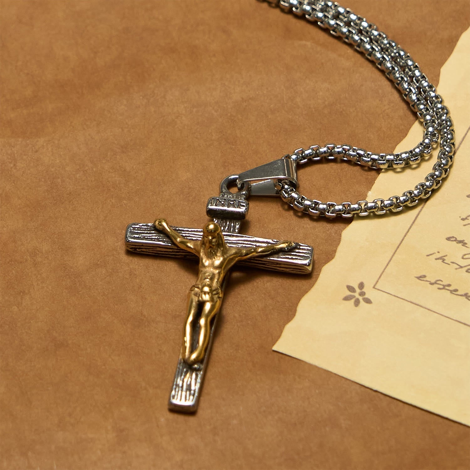 3color Crucifix Pendant Necklace: Divine Amulet of Faith