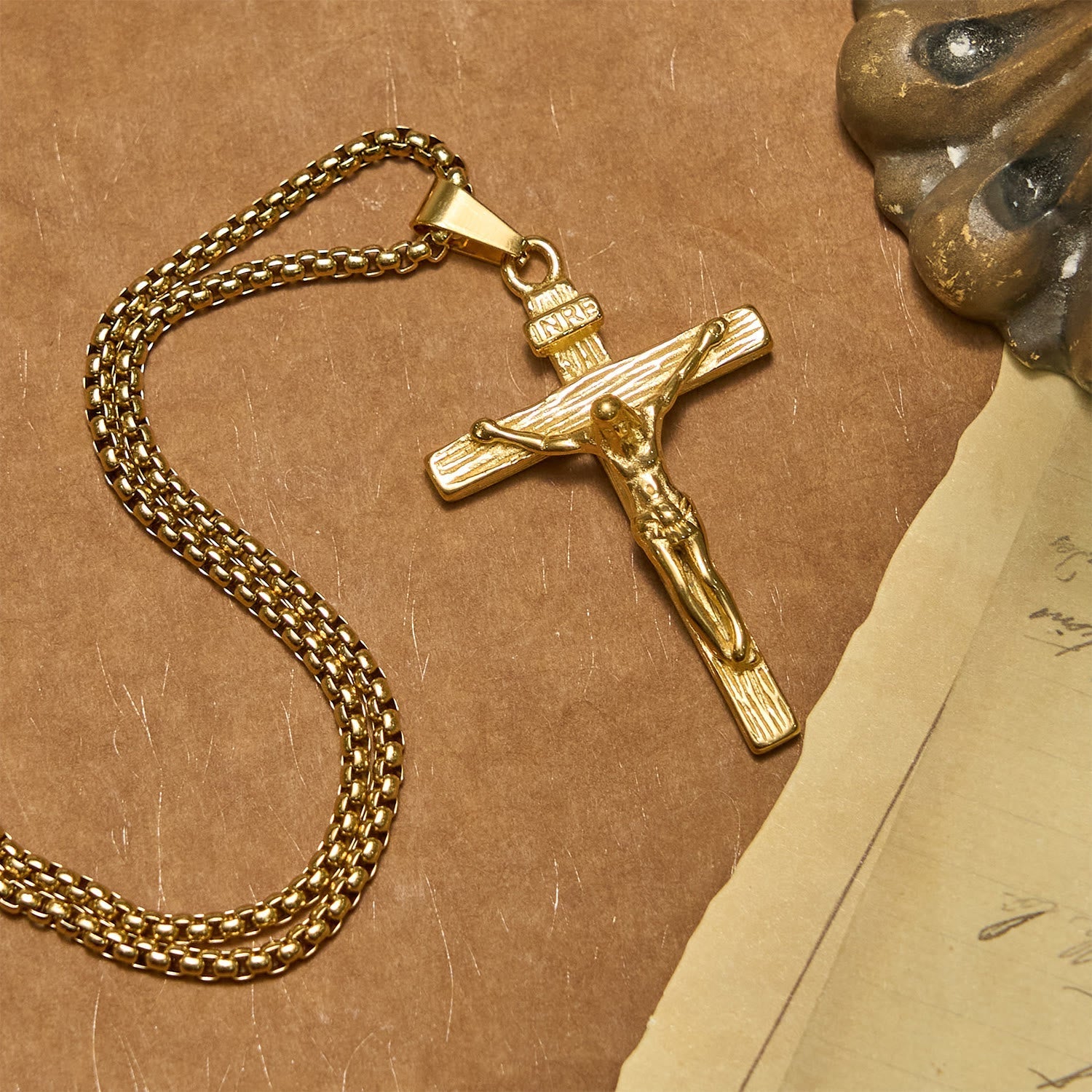 3color Crucifix Pendant Necklace: Divine Amulet of Faith