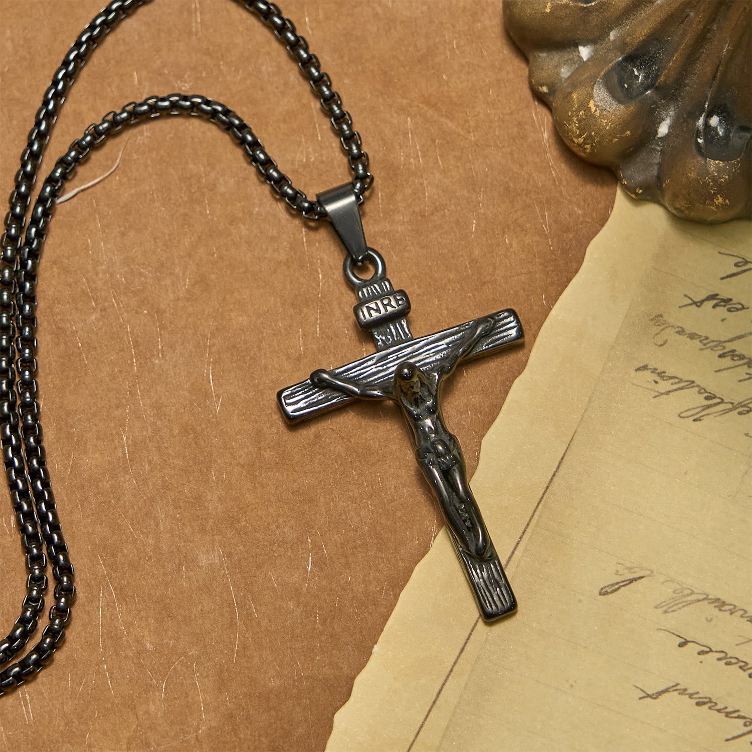 3color Crucifix Pendant Necklace: Divine Amulet of Faith