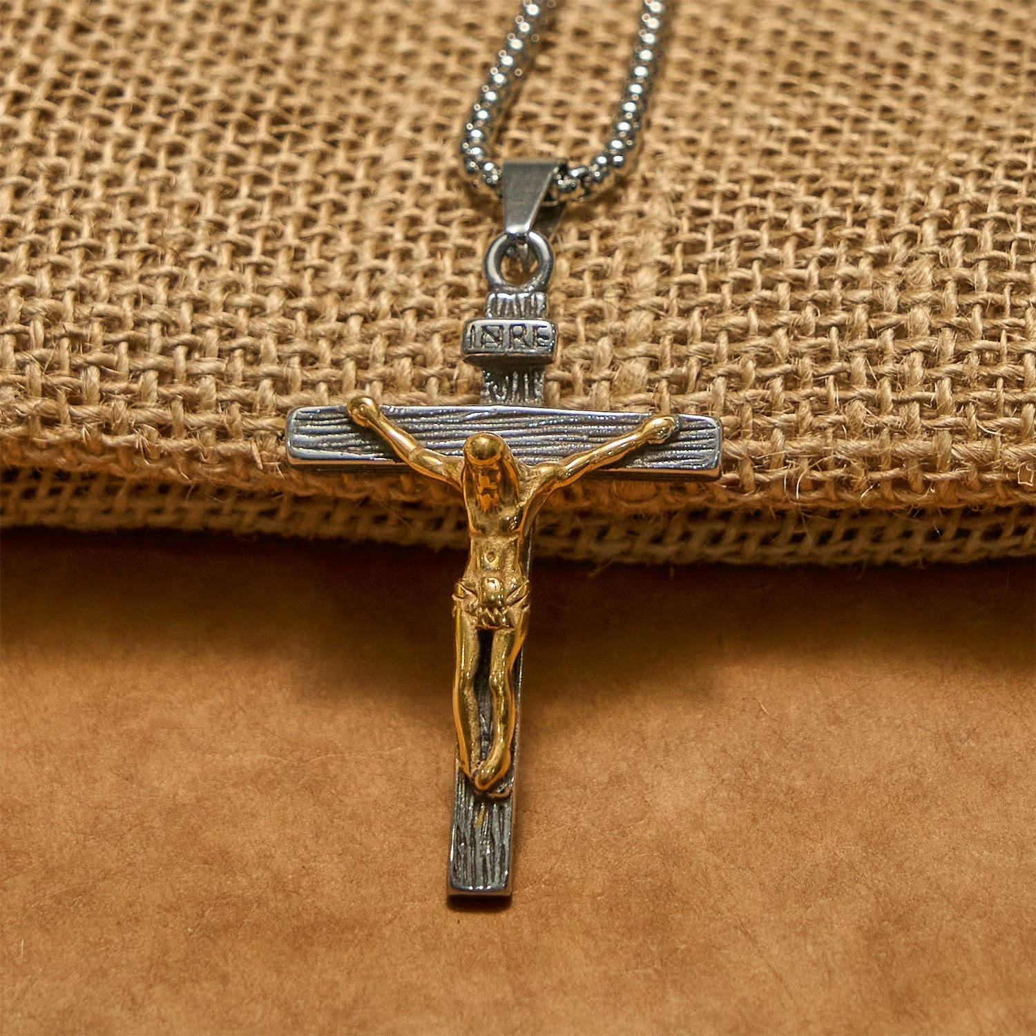 3color Crucifix Pendant Necklace: Divine Amulet of Faith