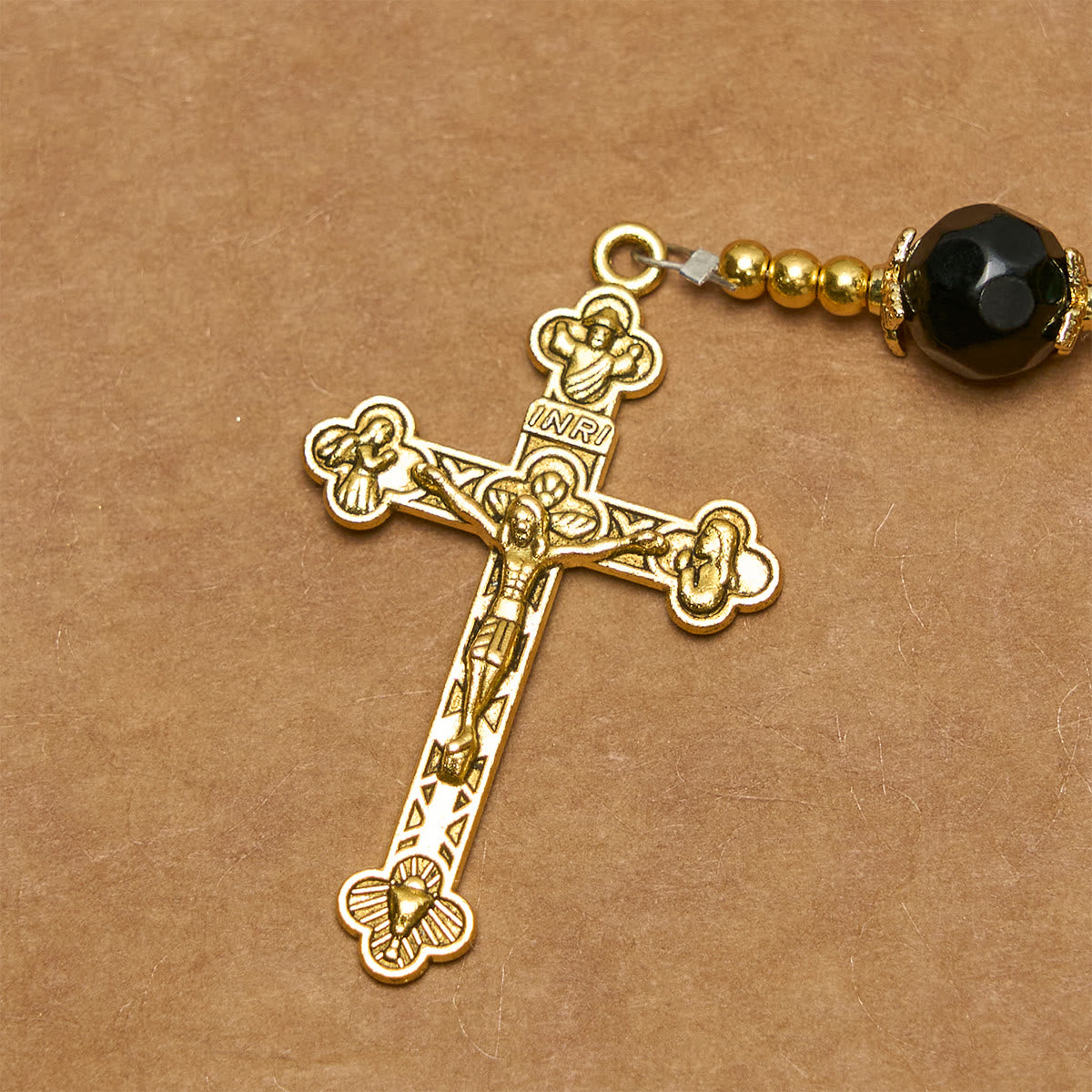 Smooth Green Tiger Eye Rosary with Crucifix & Holy Miraculous Medal