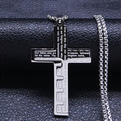 Modern Tri-Color Lord's Prayer Cross Necklace: A Timeless Symbol of Holy
