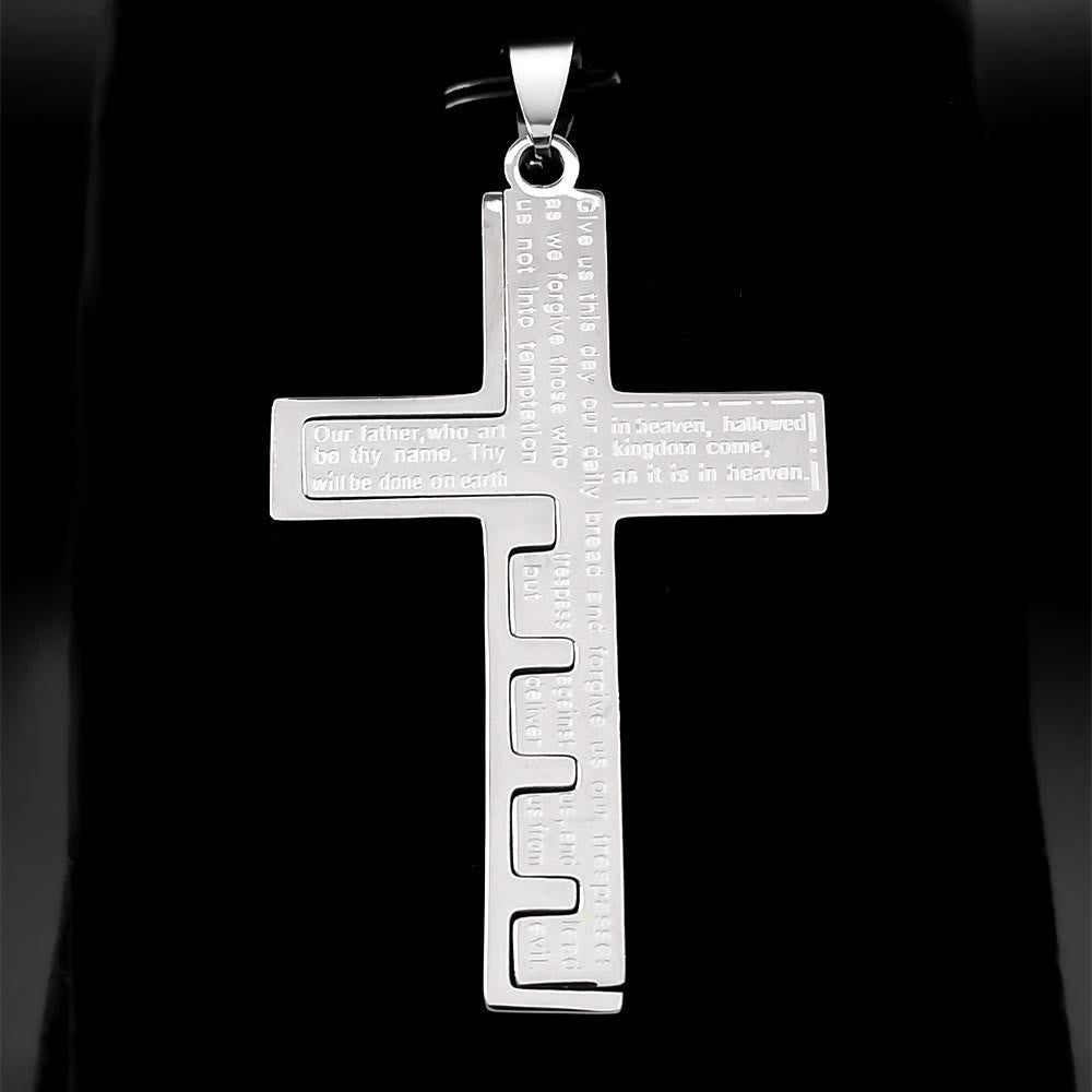 Modern Tri-Color Lord's Prayer Cross Necklace: A Timeless Symbol of Holy