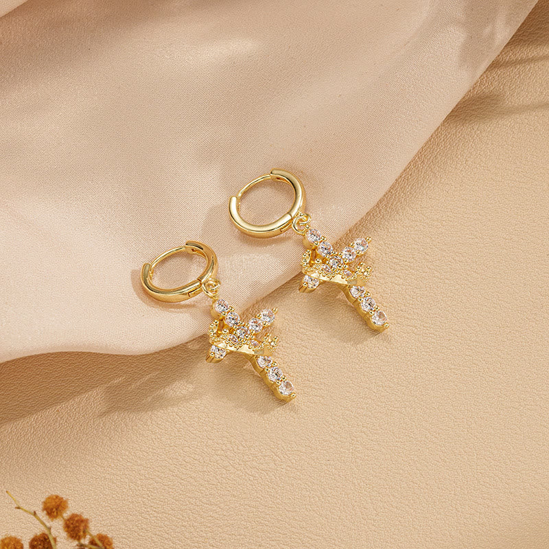 Modern Crowned in Faith Cross Necklace, Earrings