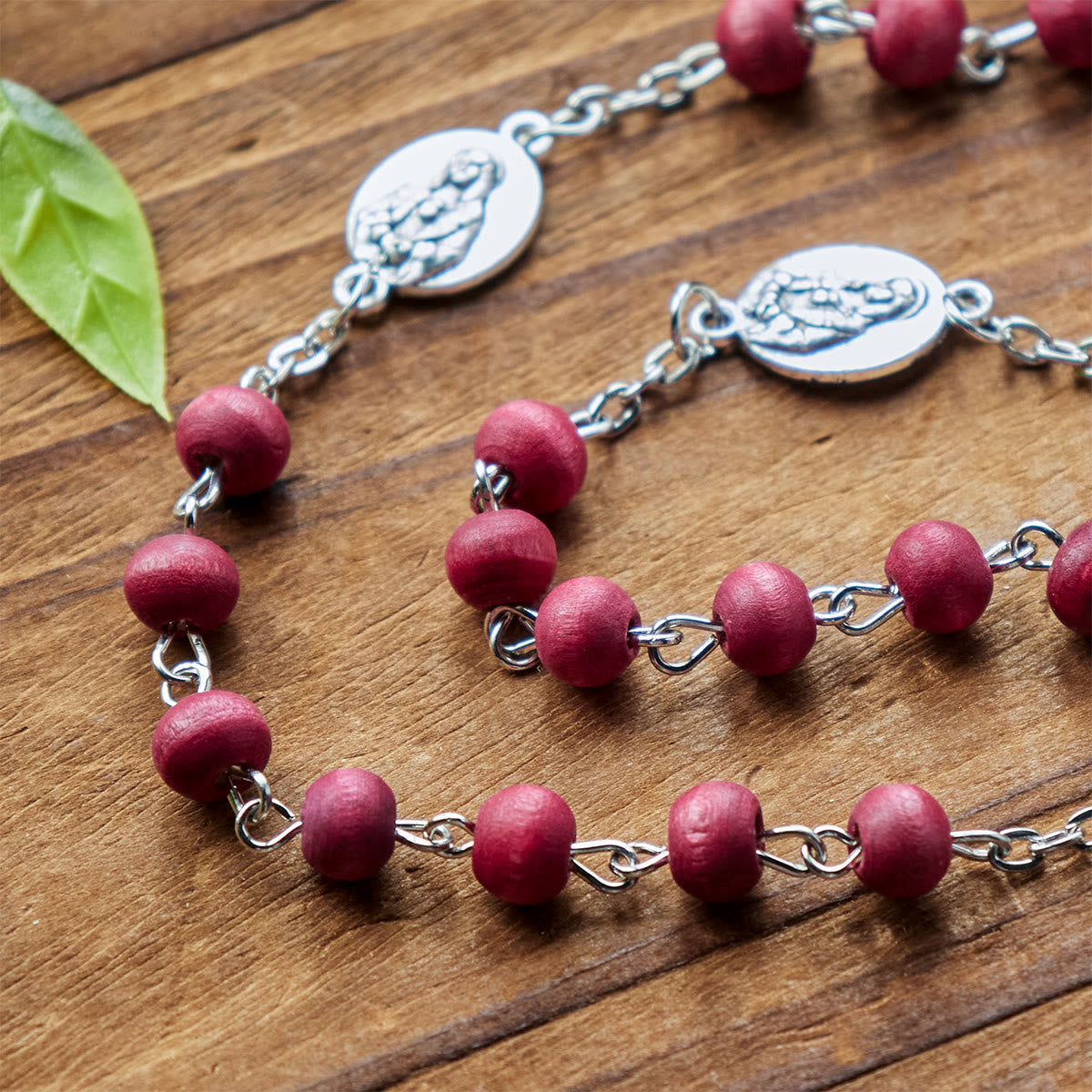 Olive Wood Seven Sorrows Rosary Featuring Our Lady Medal: Divine Devotion in Every Bead