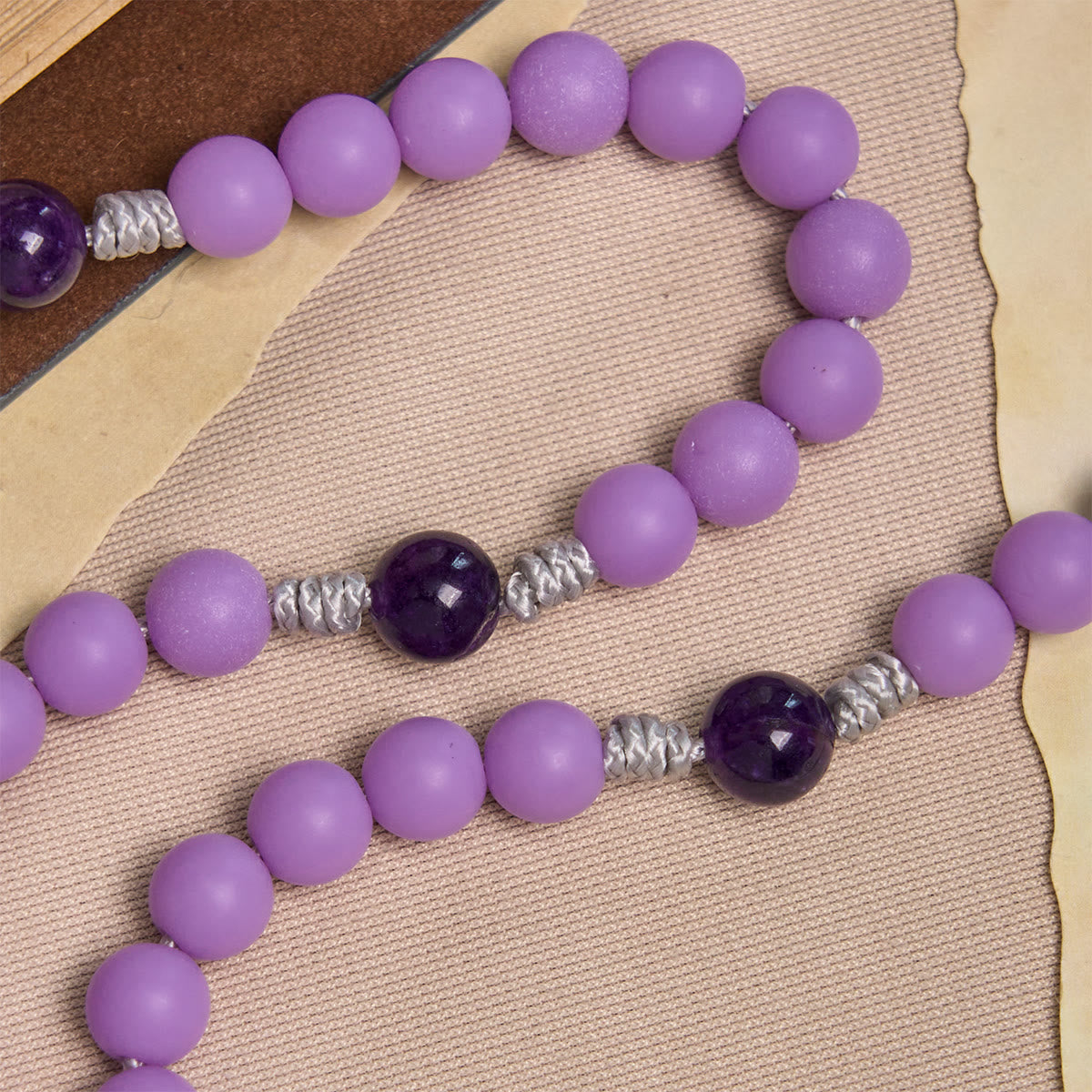 Mystic Purple Matte Rosary Adorned with Crucifix Scene and Miraculous Medal