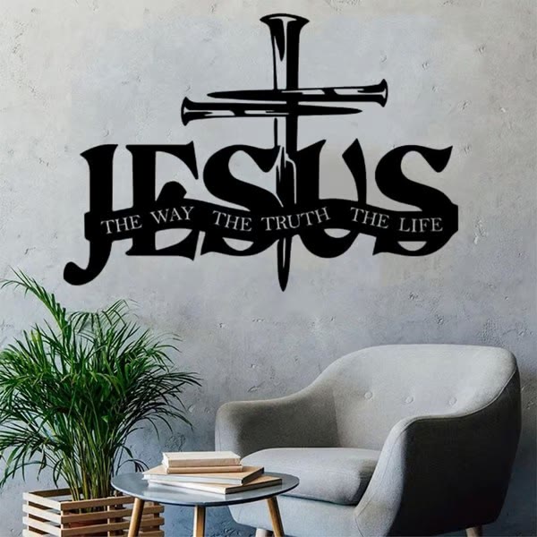 Faithful Jesus & Cross Design Wall Hanging Art Home Decoration