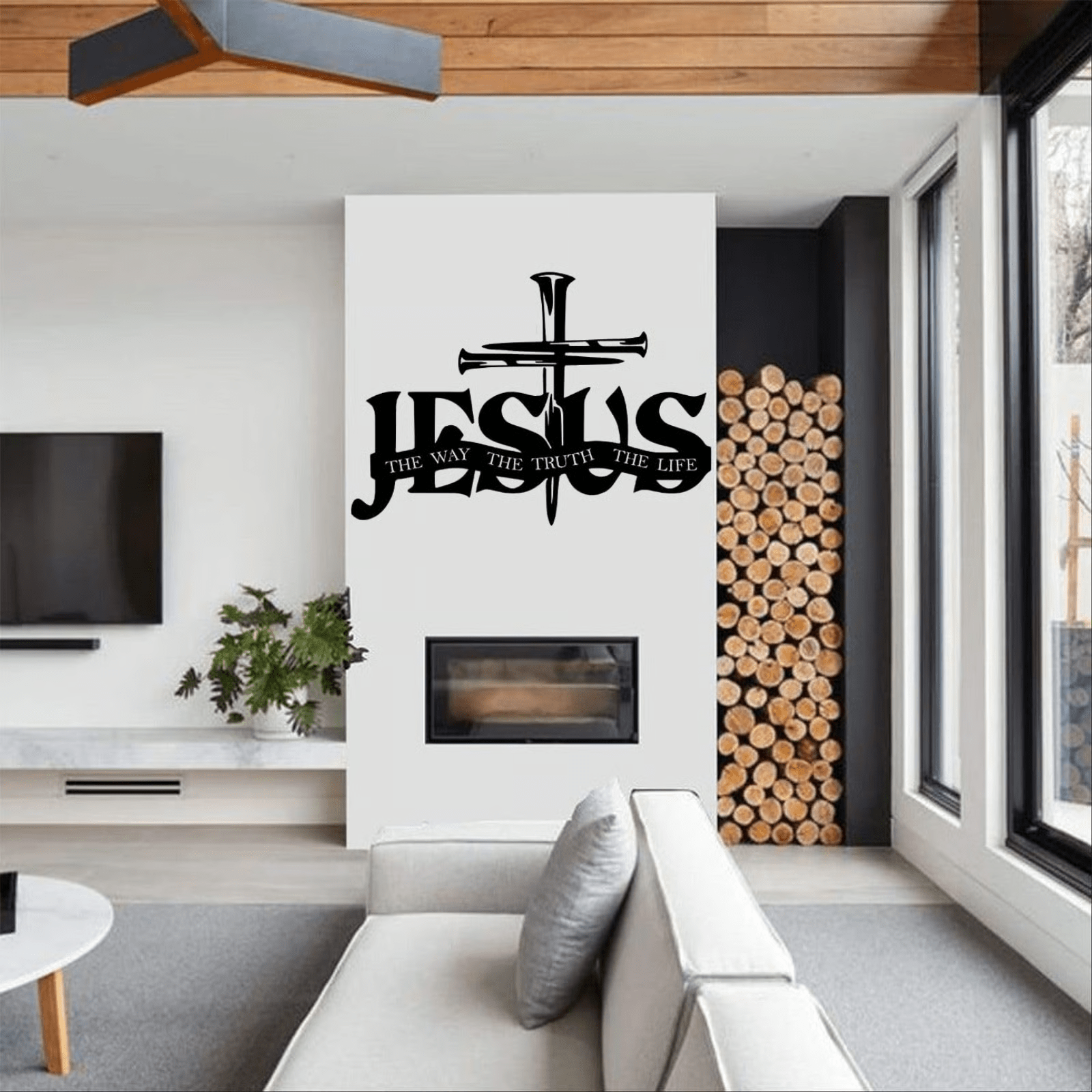 Faithful Jesus & Cross Design Wall Hanging Art Home Decoration