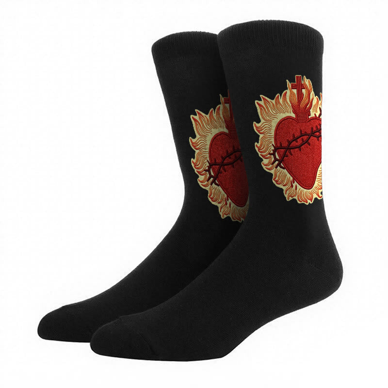 Sacred Heart Faith Unisex Socks Radiating Love and Spiritual Protection