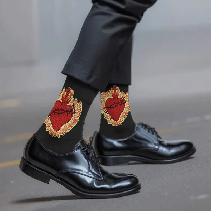 Sacred Heart Faith Unisex Socks Radiating Love and Spiritual Protection